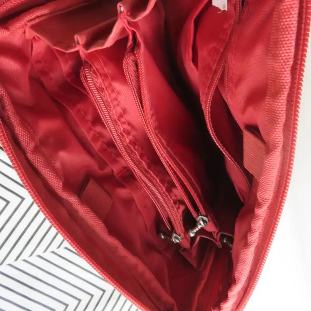 Baggallini Small Red Crossbody Bag and Waist Bag lots of zippered compartments